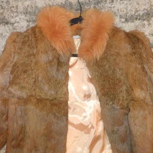 fur coat women size medium rabbit fur - Picture 4 of 9